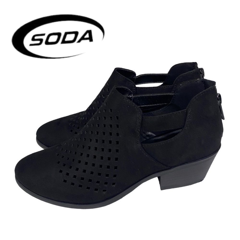 NEW in Box SODA Chopt-S Women's Black Ankle Boots Booties 5.5 6 7